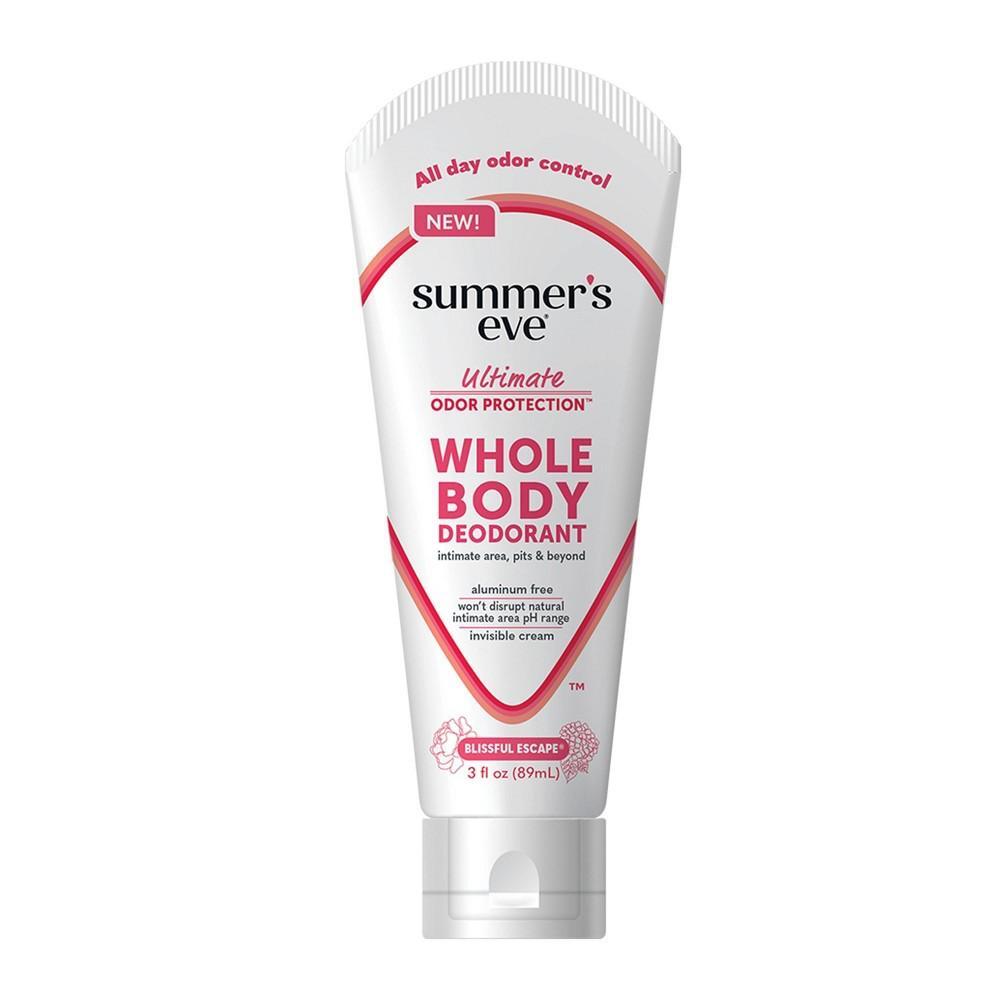 Summer's Eve Whole Body Deodorant Cream, Aluminum-Free, Blissful Escape, 3 oz Deodorant Pasteur Pharmacy
