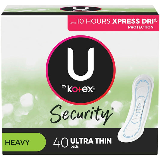 U by Kotex Clean & Secure Ultra Thin Pads, Heavy Absorbency, 40 Count Feminine Pads & Protectors Pasteur Pharmacy