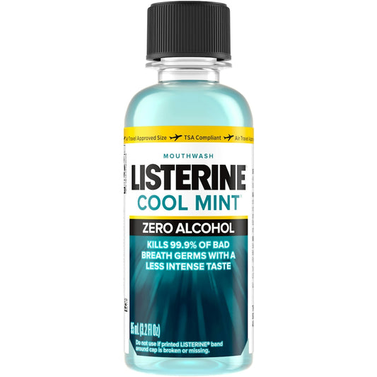 Listerine Mouthwash, Zero Alcohol, Cool Mint 3.2 Fl Oz Mouthwash Pasteur Pharmacy