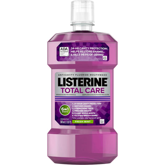 Listerine Total Care Anticavity Mouthwash Fresh Mint, 16.9 Oz Mouthwash Pasteur Pharmacy