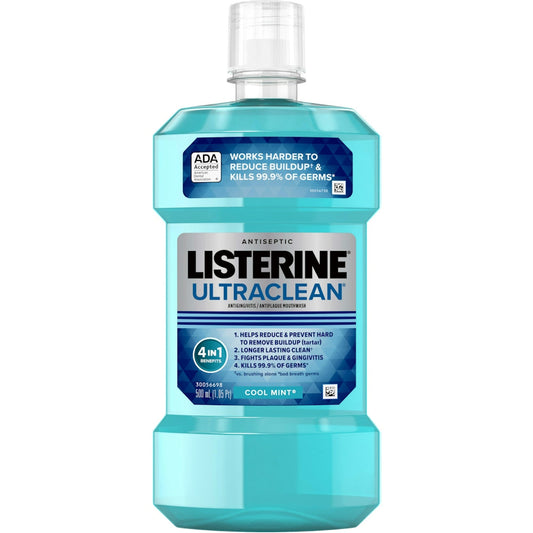 Listerine Ultraclean Antiseptic Mouthwash (Cool Mint - 500 mL) Mouthwash Pasteur Pharmacy