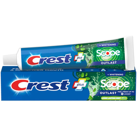 Crest Complete Plus Scope Outlast + Whitening Long Lasting Mint Fluoride Toothpaste, 5.4 Oz Toothpaste Pasteur Pharmacy