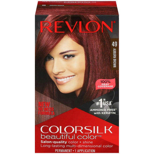 Revlon Colorsilk Beautiful Color Permanent Hair Color, 49 Auburn Brown Hair Color Pasteur Pharmacy