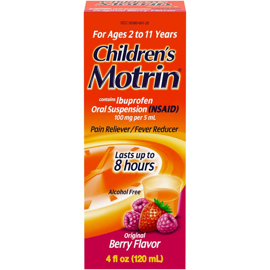 Children's Motrin Pain Reliever/Fever Reducer, Original Berry Flavor, Oral Suspension, 4 Fl Oz Health & Beauty Pasteur Pharmacy