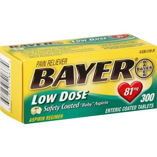 Bayer Aspirin Tablets Regimen Adult Low Strength Pain Reliever, 81 Mg Medicine & Drugs Pasteur Pharmacy