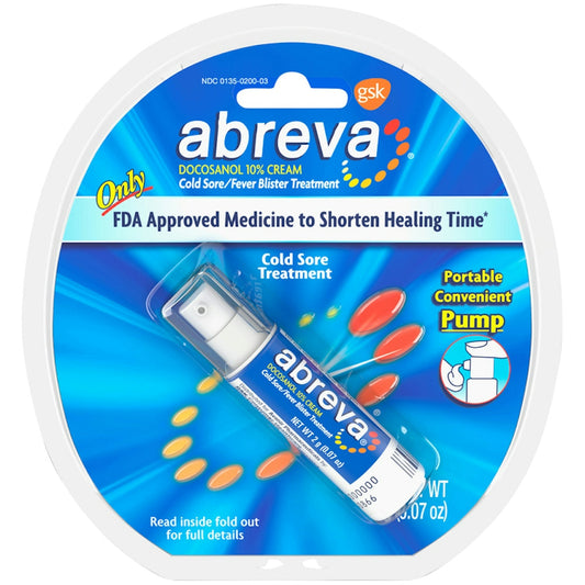 Abreva Cold Sore/Fever Blister Cream Pump 0.07 Oz Health & Beauty Pasteur Pharmacy