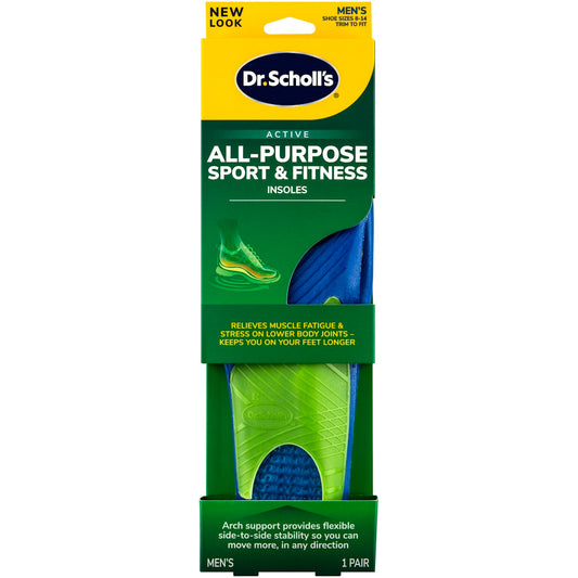 Dr. Scholl's Active Men's All-Purpose Sport & Fitness Insoles, Shoe Sizes 8-14, 1 Pair Foot Care Pasteur Pharmacy