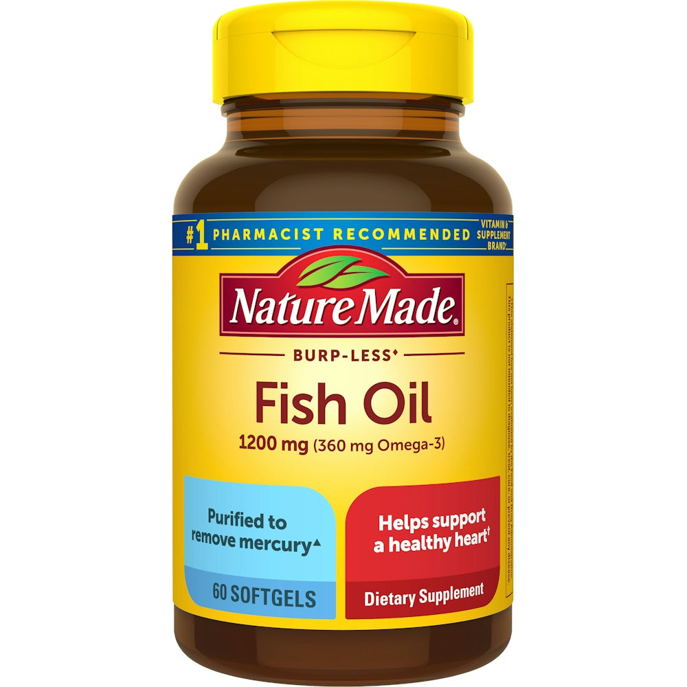 Nature Made Burp-less Fish Oil 1200 Mg Softgels Vitamins & Supplements Pasteur Pharmacy
