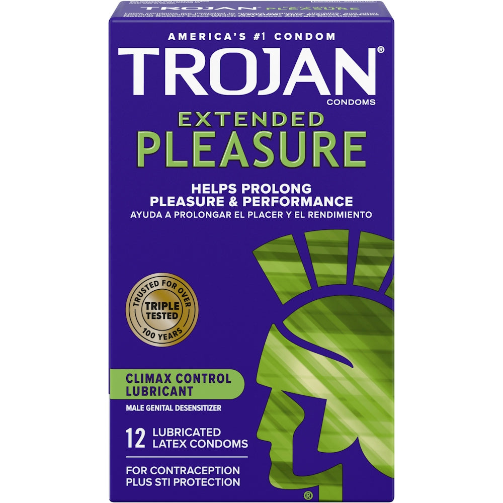 Trojan Condoms, Latex, Lubricated, Extended Pleasure 4 x 12 Condoms Pasteur Pharmacy