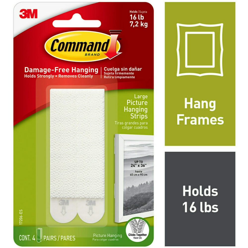 Command Large Picture Hanging Strips, White, 6 Pairs (12 Strips) – Damage-Free Hanging, Holds up to 16 lbs Home & Garden Pasteur Pharmacy