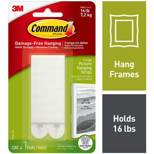 Command Large Picture Hanging Strips, White, 6 Pairs (12 Strips) – Damage-Free Hanging, Holds up to 16 lbs Home & Garden Pasteur Pharmacy