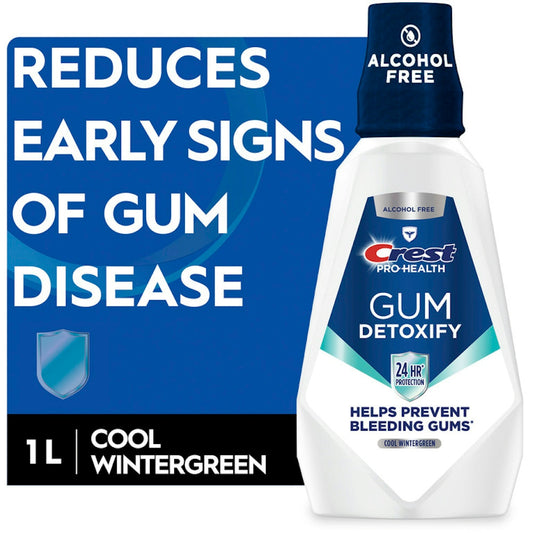 Crest Gum Care Mouthwash, Cool Wintergreen, CPC (cetylpyridinium Chloride) Antigingivitis/Antiplaque Oral Rinse 1L (33.8 Fl Oz) Mouthwash Pasteur Pharmacy