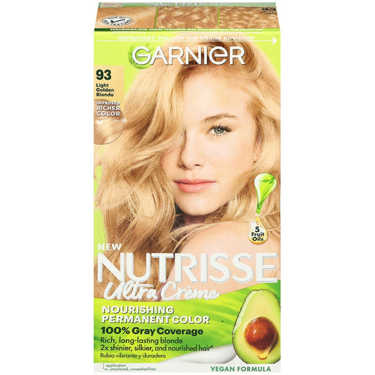 Nutrisse Garnier Nourishing Hair Color Creme, Permanent, Light Golden Blonde 93 Hair Color Pasteur Pharmacy