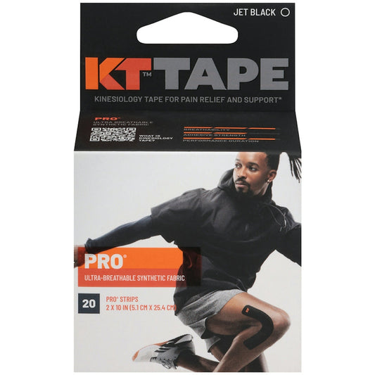 KT Tape Pro Synthetic Kinesiology Therapeutic Sports 20 Precut, 10 Strips, Jet Black Health & Beauty Pasteur Pharmacy