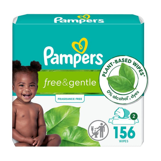 Pampers Aqua Pure Baby Wipes, 156 Count - 99% Water, Fragrance Free & Hypoallergenic Baby Wipes Pasteur Pharmacy