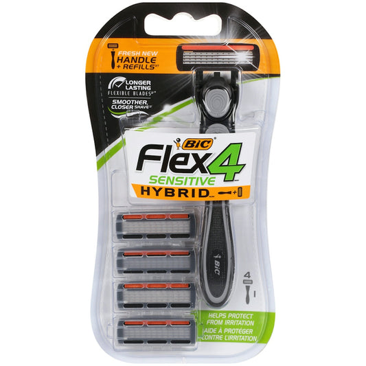 BIC Hybrid 4 Flex Men's Disposable Razor - 1 Handle and 4 Cartridge Refills Shaving & Grooming Pasteur Pharmacy