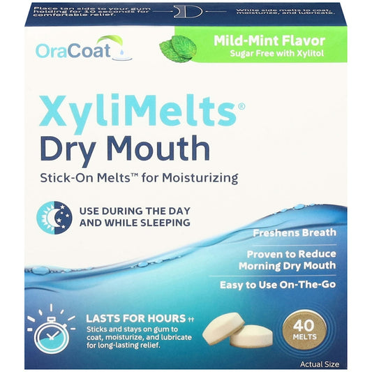OraCoat Xylimelts For Dry Mouth Mild Mint - 40 Discs Oral Care Pasteur Pharmacy