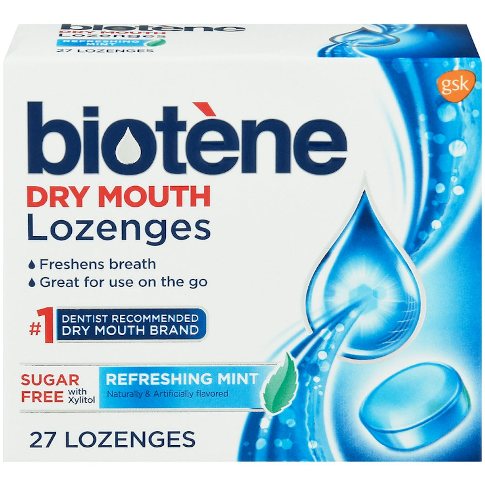 Biotene Dry Mouth Lozenges, Sugar-Free Breath Freshener, Refreshing Mint, 27 Count Mouthwash Pasteur Pharmacy