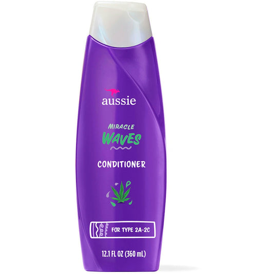 Aussie Miracle Waves Anti-Frizz Hemp Paraben-Free Conditioner, 12.1 Fl Oz Conditioners Pasteur Pharmacy