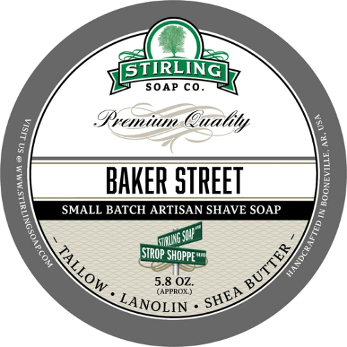 Stirling Soap Co. Baker Street Shaving Collection Shaving Set Pasteur Pharmacy Shaving Soap 5.8oz