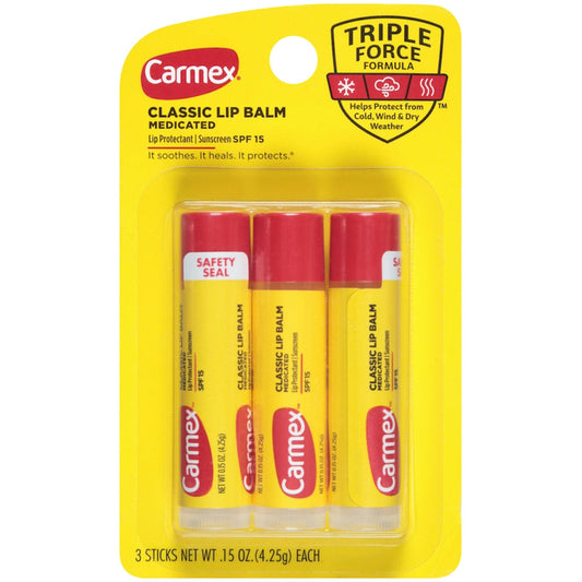 Carmex Lip Balm, Classic, Medicated, SPF 15 Lip Balms & Treatments Pasteur Pharmacy