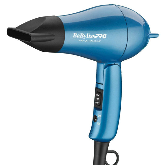BaBylissPRO Nano Titanium Travel Hair Dryer - Blue - 1000W Hair Dryers Pasteur Pharmacy