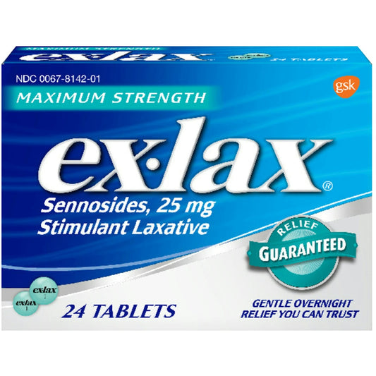 Ex-Lax Maximum Strength Stimulant Laxative Constipation Relief Pills For Occasional Constipation, Gentle Laxatives Health & Beauty Pasteur Pharmacy