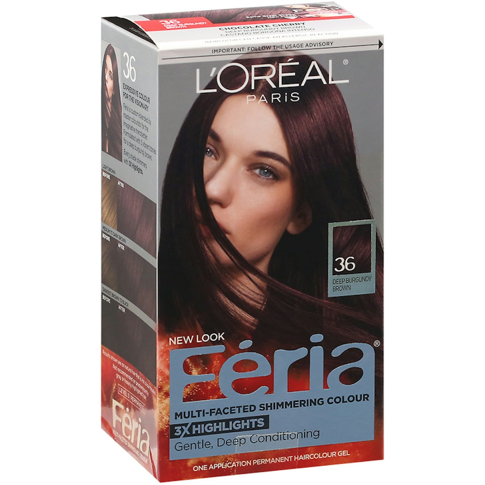 Feria L Oreal Paris Permanent Hair Color 36 Deep Burgundy Brown Hair Color Pasteur Pharmacy