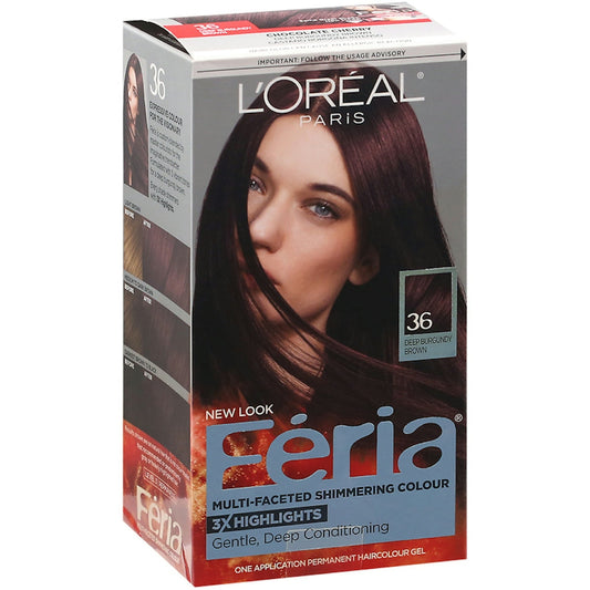 Feria L Oreal Paris Permanent Hair Color 36 Deep Burgundy Brown Hair Color Pasteur Pharmacy
