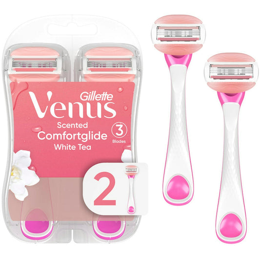 Gillette Venus Comfort Glide White Tea Razors 2 ct Razor Blades Pasteur Pharmacy