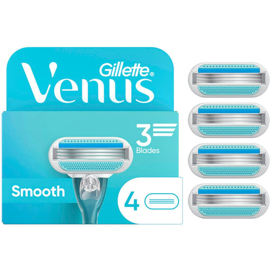 Gillette Venus Smooth Women's Razor Blade Refills, 3 Blades, 4 Count Shaving & Grooming Pasteur Pharmacy