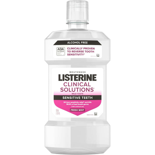 Listerine Clinical Solutions Sensitive Teeth Mouthwash, Mint, 500 mL Mouthwash Pasteur Pharmacy