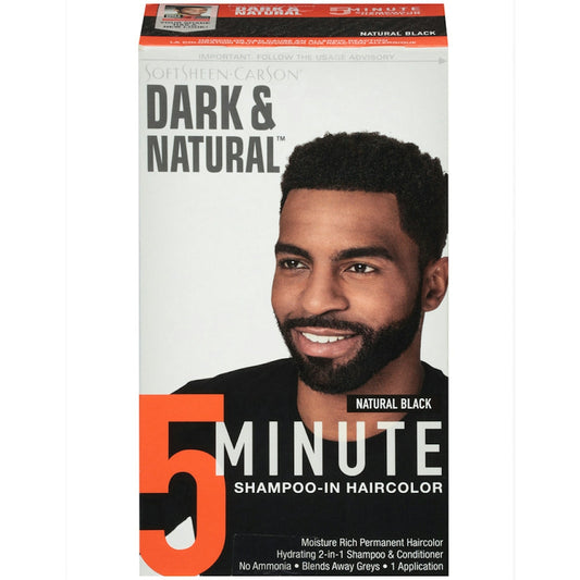 Dark & Natural For Men 5-Minute Natural Black Shampoo-In Hair Color Kit Hair Color Pasteur Pharmacy Default Title