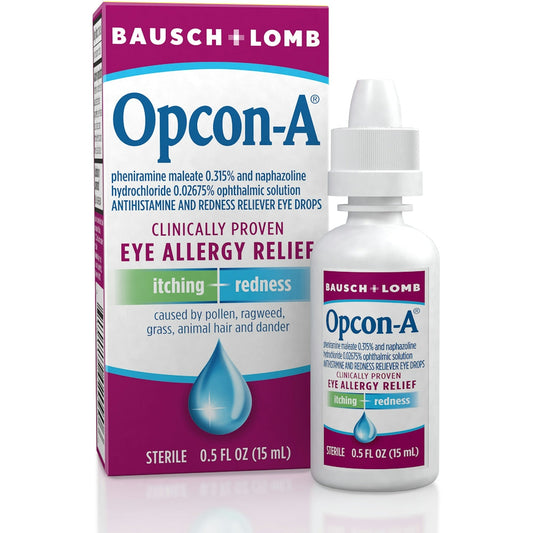 Opcon-A Allergy Relief Sterile Eye Drops – Multi-Action Formula, 0.5 Fl Oz Vision Care Pasteur Pharmacy