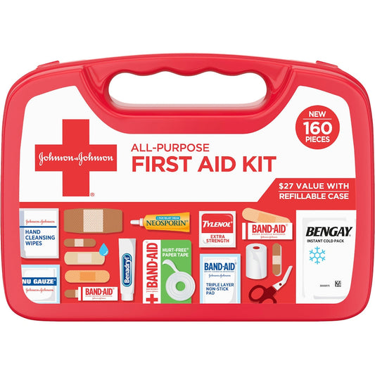 Johnson & Johnson All-Purpose First Aid Kit, 160 Pieces - Includes Band-Aid, Neosporin & Tylenol First Aid Kits Pasteur Pharmacy