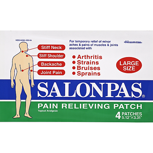 Salonpas Pain Relieving Patch, Large Size Appliques & Patches Pasteur Pharmacy