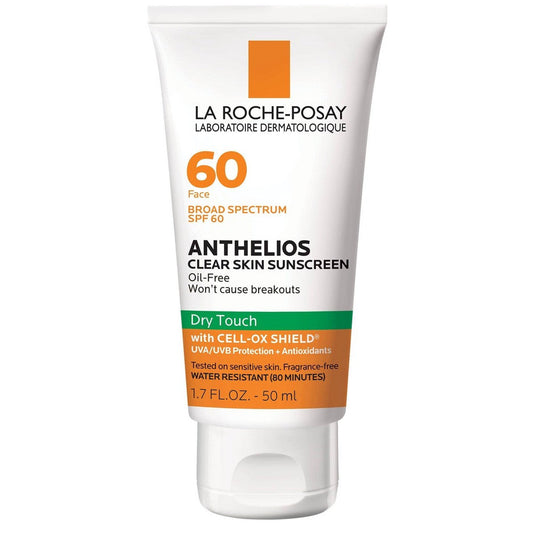 La Roche-Posay Anthelios Clear Skin, Dry Touch Face Sunscreen, Oil Free With SPF 60, 1.7 Fl. Oz Sunscreen Pasteur Pharmacy