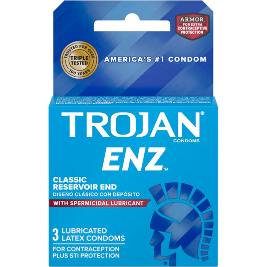 Trojan Enz Condoms Spermicidal Lubricant Latex Condoms Pasteur Pharmacy