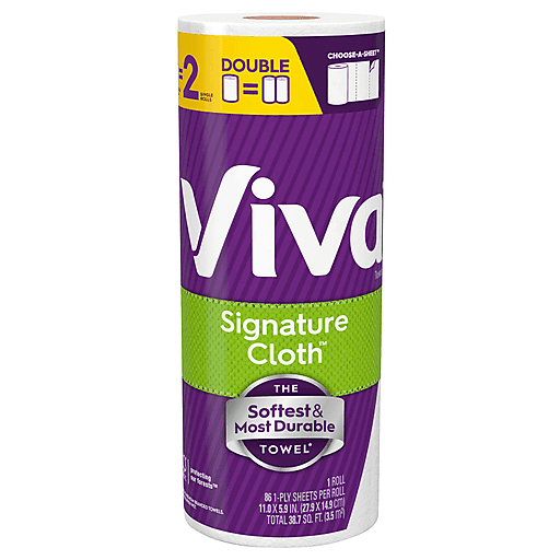 Viva Signature Cloth Paper Towels, Choose-A-Sheet, 2 Double Rolls Paper Towels Pasteur Pharmacy