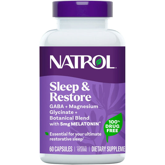 Natrol Melatonin Restore, Sleep Aid Supplement for Restful Sleep, 60 Capsules Vitamins & Supplements Pasteur Pharmacy