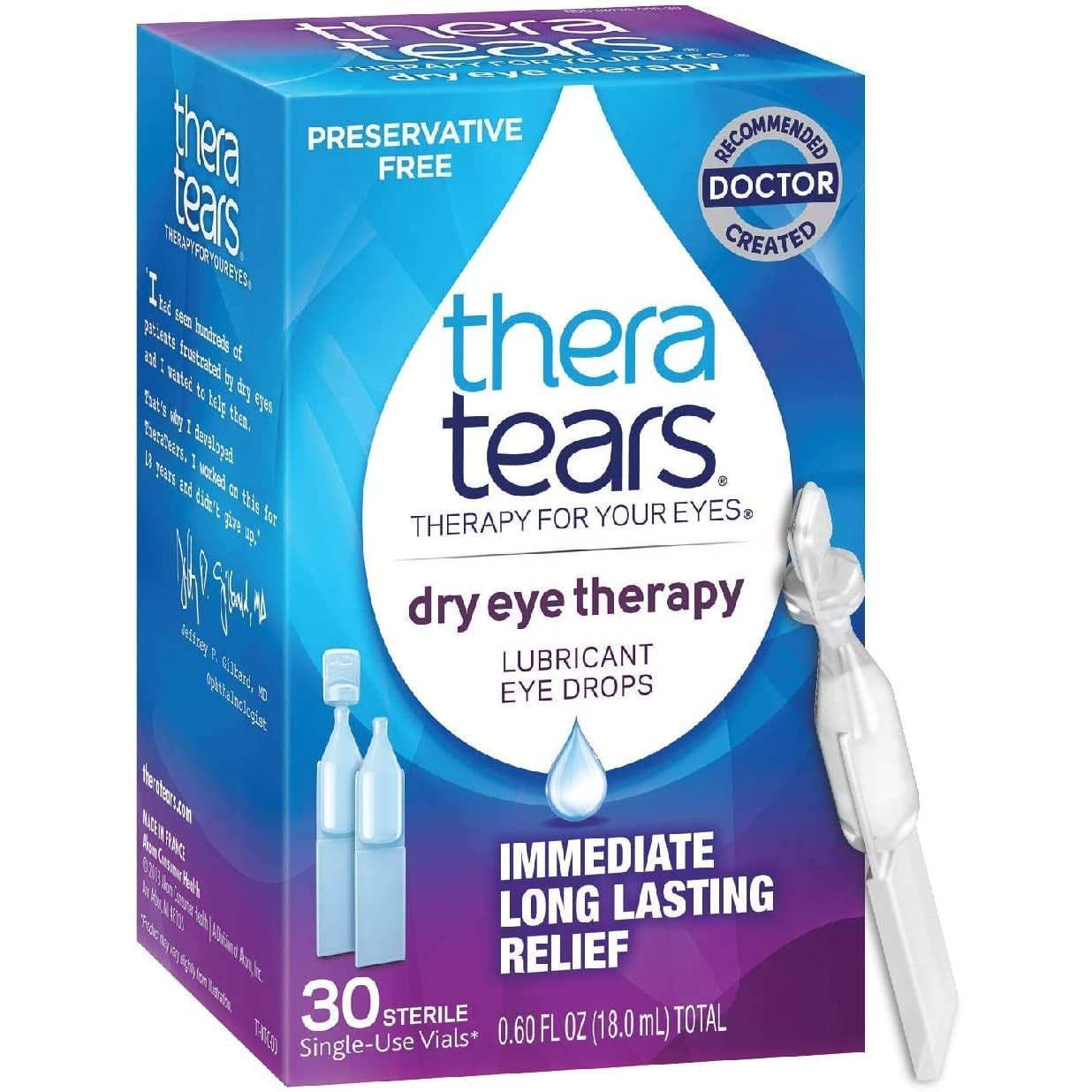 TheraTears Lubricant Eye Drops Dry Therapy - 0.02 Fluid Ounce Eye Drops & Lubricants Pasteur Pharmacy