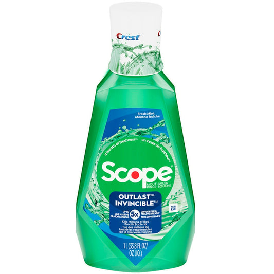 Crest Scope Outlast Mouthwash Long Lasting Mint For Fresh Breath, 33.8 Oz Mouthwash Pasteur Pharmacy