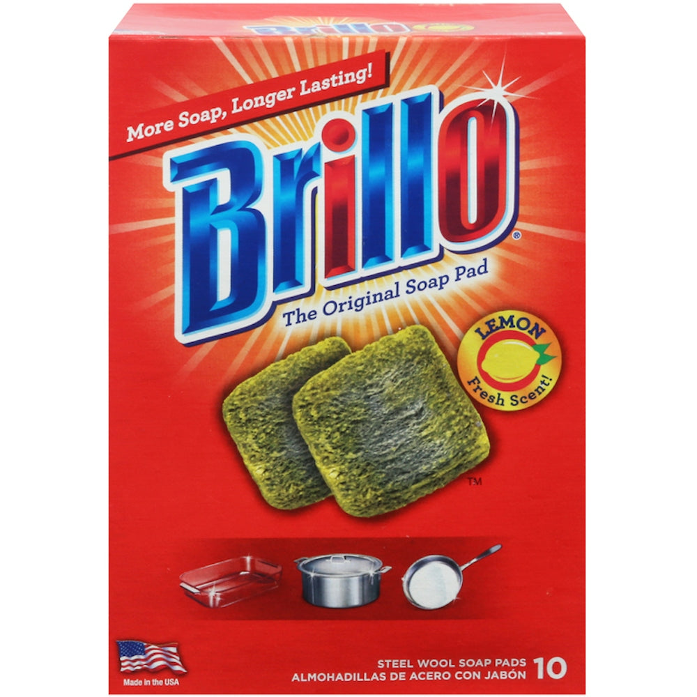 ¡Almohadillas de lana de acero con jabón aroma Brillo Lemon Fresh!