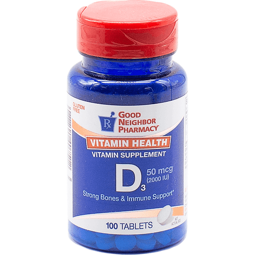 NPG Good Neighbor Pharmacy Vitamin D 2000 IU – 100 Tablets Vitamins & Supplements Pasteur Pharmacy