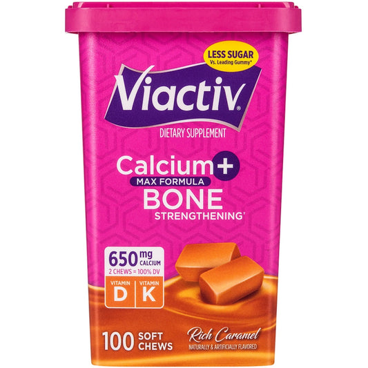 Viactiv Calcium Plus D Dietary Supplement Soft Chews - Caramel - 100ct Vitamins & Supplements Pasteur Pharmacy