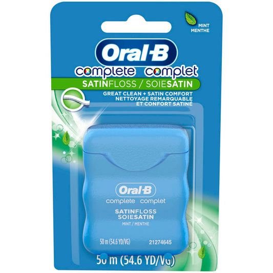 Oral-B® Complete Satin Floss™ – Mint Flavor (50 m / 54.6 yds) Dental Floss Pasteur Pharmacy