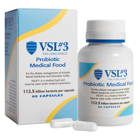 Vsl#3 Probiotics Medical Food For Gut Health Dietary Management, High Potency 112.5 Billion CFU Dose, 1 Gastro Recommended Multi-Strain Probiotic, 60 Pack Capsules Medical Pasteur Pharmacy