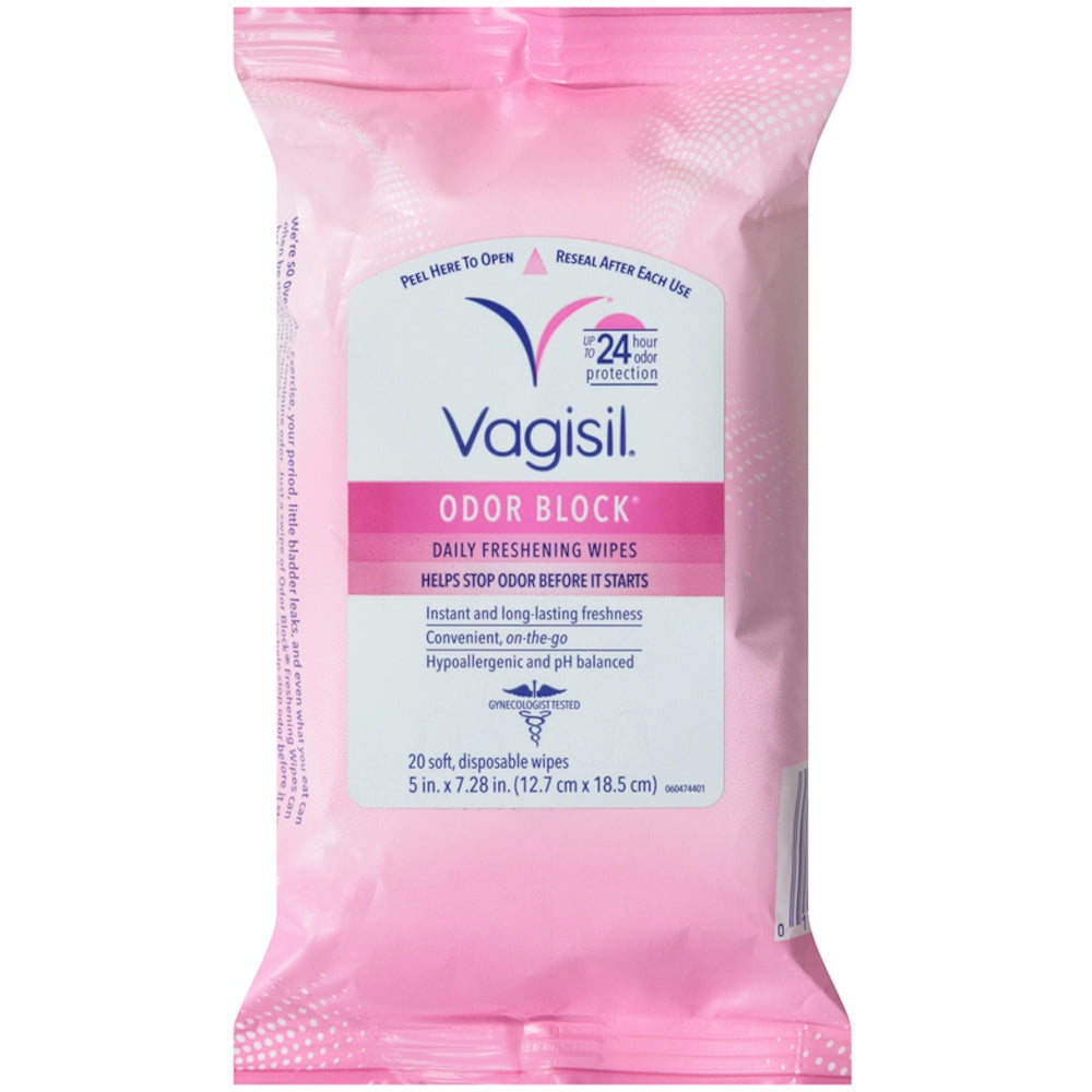 Vagisil Odor Block Daily Freshening Wipes - 20ct Personal Care Pasteur Pharmacy