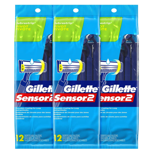 Gillette Sensor 2 Lubrastrip Pivot Disposable Razors Shaving & Grooming Pasteur Pharmacy