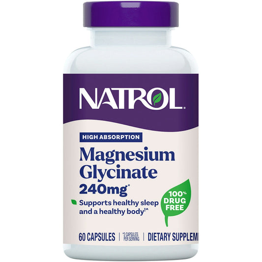 Natrol® High Absorption Magnesium Glycinate – 60 Capsules Vitamins & Supplements Pasteur Pharmacy